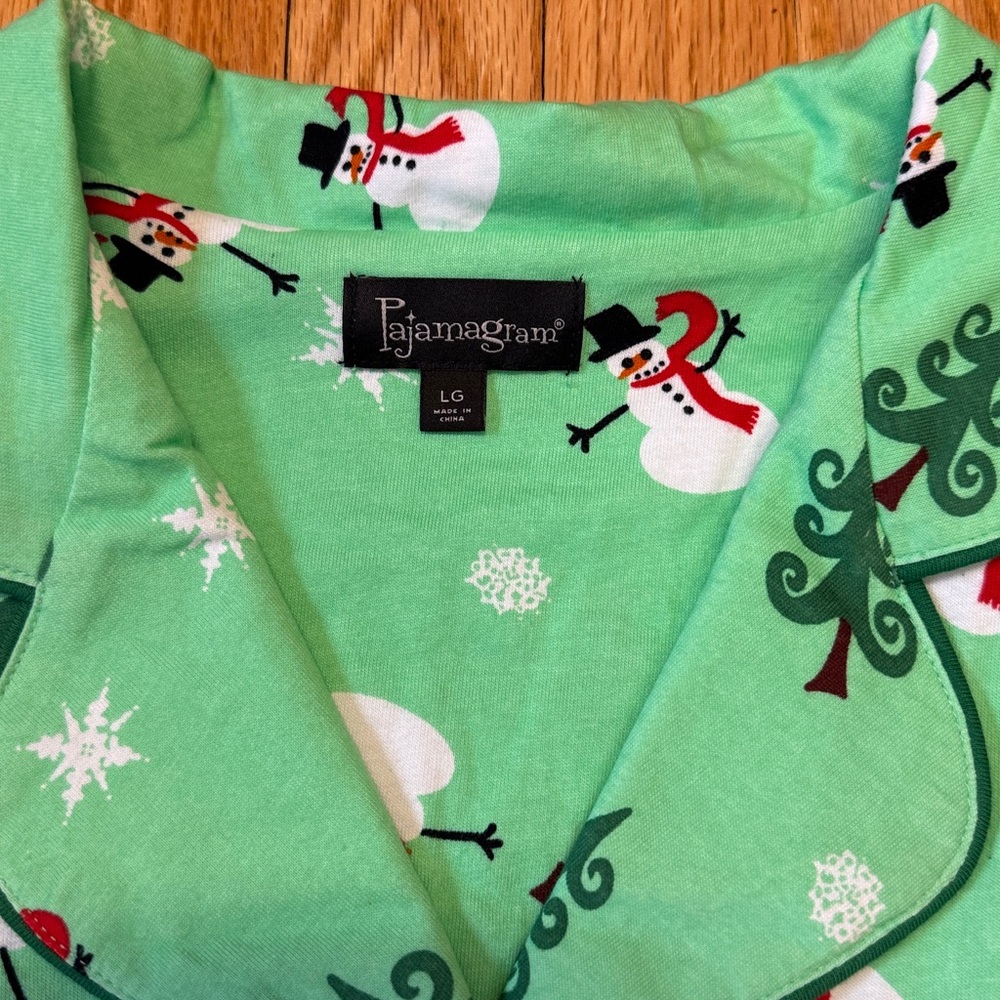 Pajamagram Womens Christmas Pajamas Set Green Holiday Large NWT - Picture 4 of 13